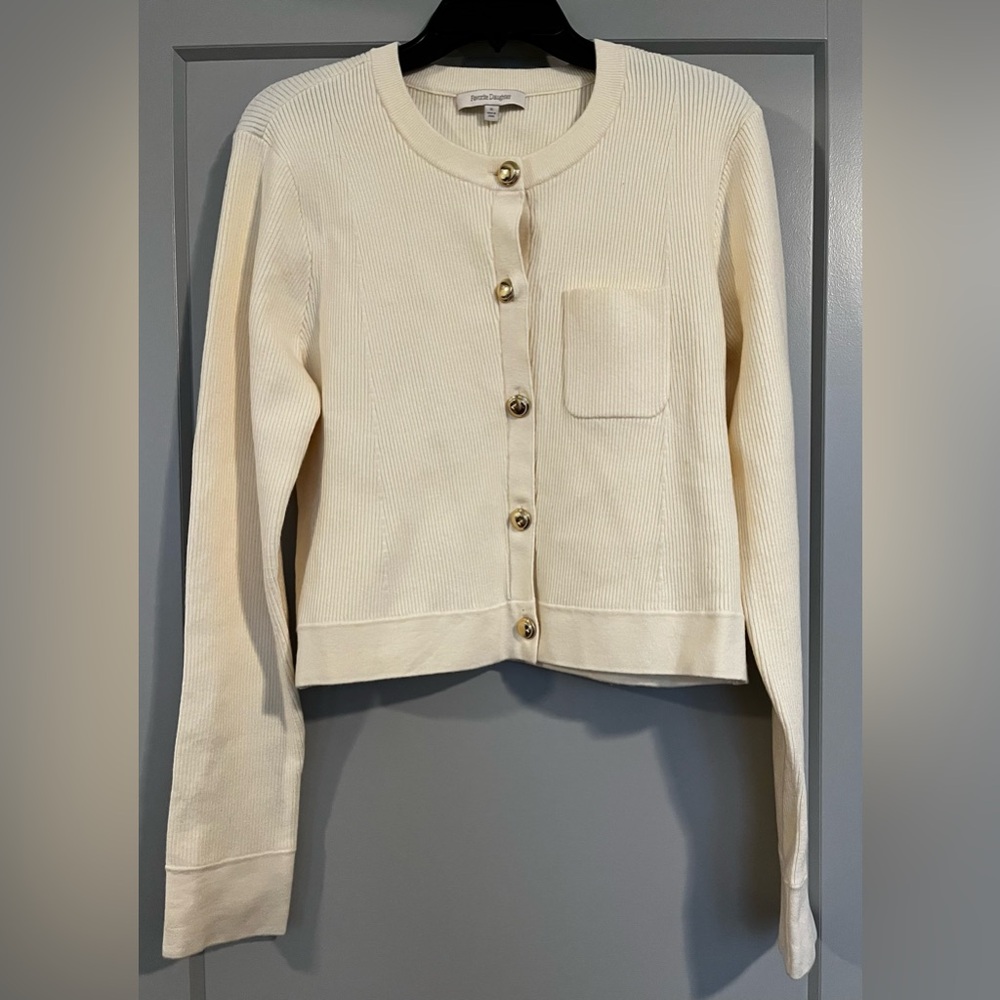 NEW Favorite Daughter The Quinn Cardigan Cream/Gold Size XL - Picture 4 of 16